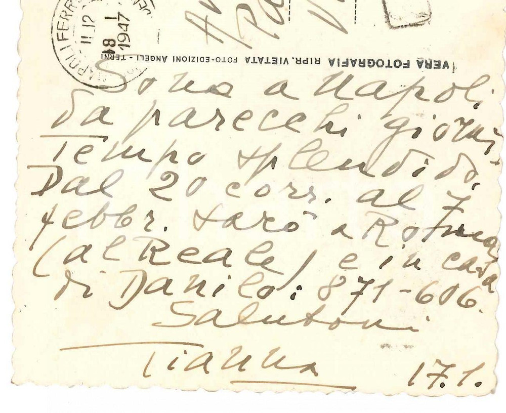 Autografo originale 1947 NAPOLI Soprano Gianna PEDERZINI  Cartolina per saluti AUTOGRAFO 1