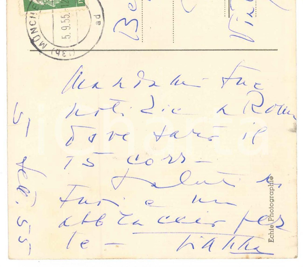 Autografo originale 1955 MUNCHEN Soprano Gianna PEDERZINI  Cartolina saluti AUTOGRAFO 1