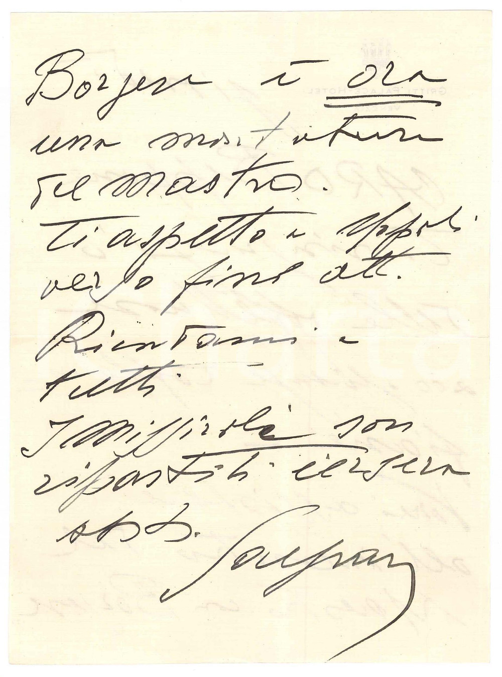 Autografo originale 1960 ca VENEZIA Lettera libraio Gaspare CASELLA a un amico  Autografo 1