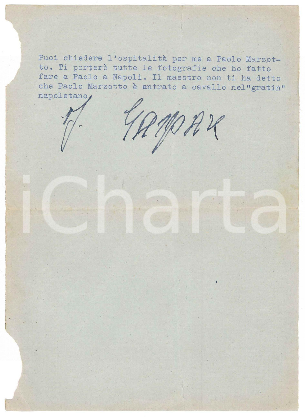 Autografo originale 1952 MONTECATINI TERME Libraio Gaspare CASELLA in vacanza con amici  Autografo 1