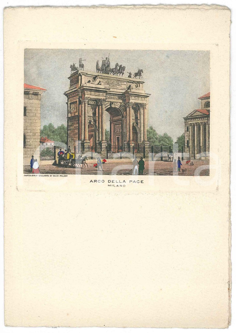 Oggetto da collezione cartaceo 1950 ca MILANO ZARI Industria legno  Mario BOVONE  Biglietto Arco della Pace 1