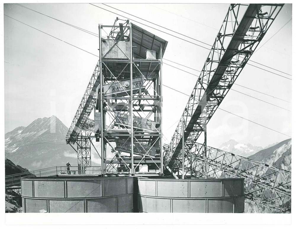 Fotografia d epoca originale 1963 LAI DA CURNERA SVIZZERA Costruzione della diga  Cantiere 24  Foto 1