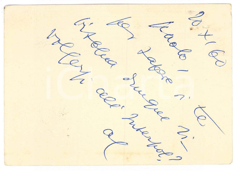 Autografo originale 1960 MILANO Cartolina Aurelio CANDIAN a un amico  Autografo 1