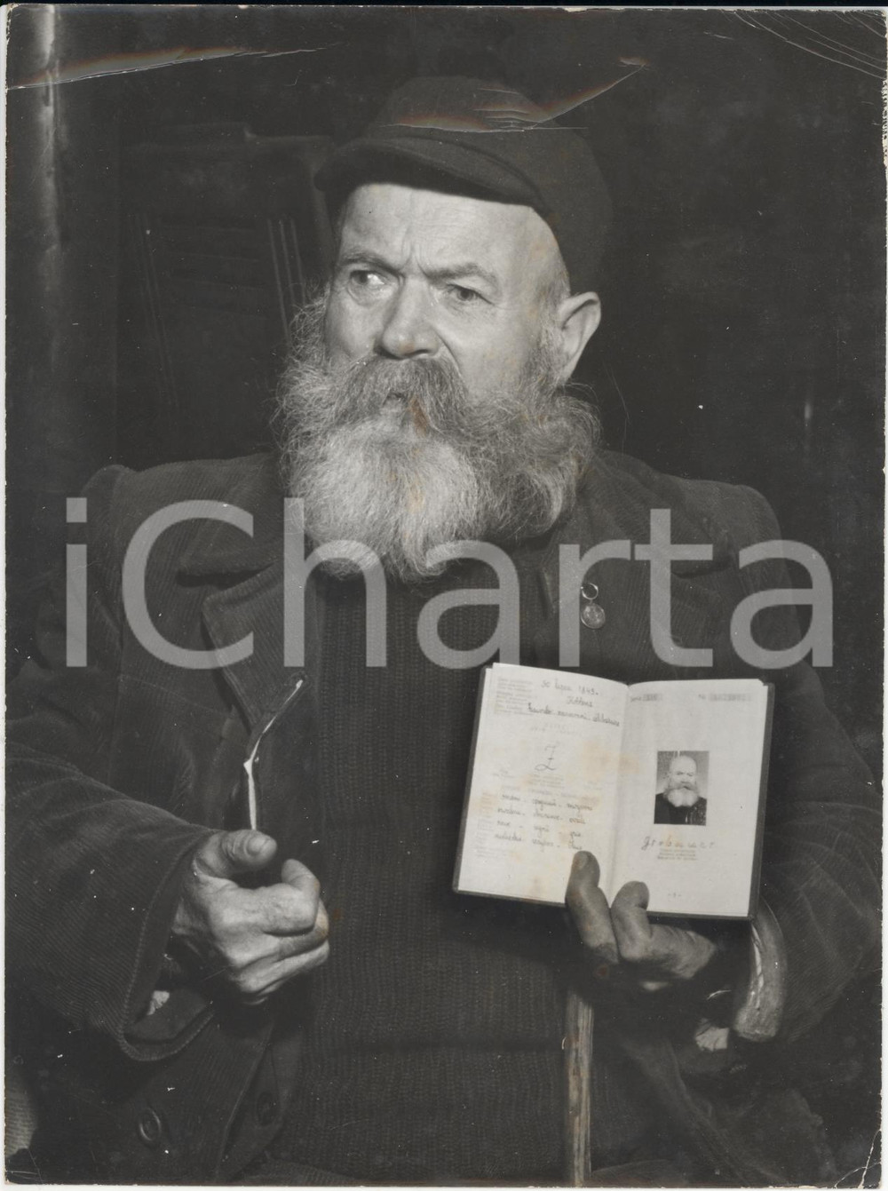 Fotografia d epoca originale 1958 STETTIN SZCZECIN Franz GROBAUER festeggia il suo 108Â° compleanno Foto 1