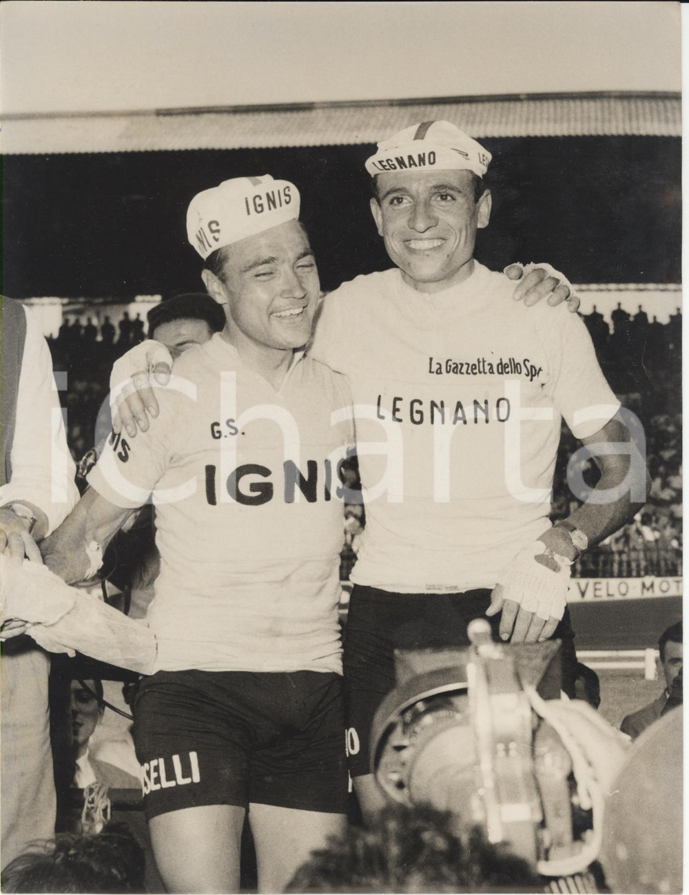 1957 GIRO D'ITALIA 21^ tappa CICLISMO Ercole BALDINI Miguel POBLET *Foto 