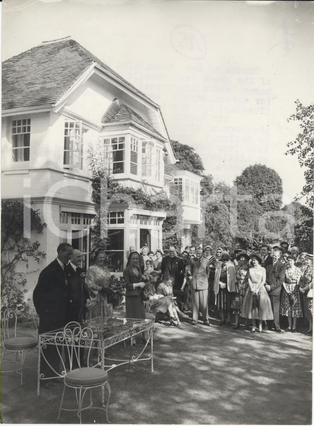 Fotografia d epoca originale 1953 LITTLEWICK GREEN Sir Rupert De La BERE opening ceremony of Redroofs Photo 1