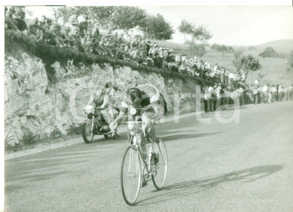 Fotografia d epoca originale 1960 ca CICLISMO GIRO D ITALIA Ercole BALDINI in una fase della 16 Tappa Foto 1