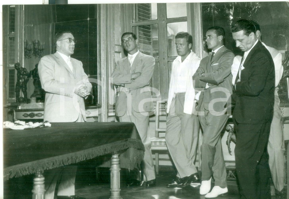 Fotografia d epoca originale 1957 Raduno del TORINO Calcio  Mario RUBATTO Gino ARMANO Antoine BONIFACI Foto 1