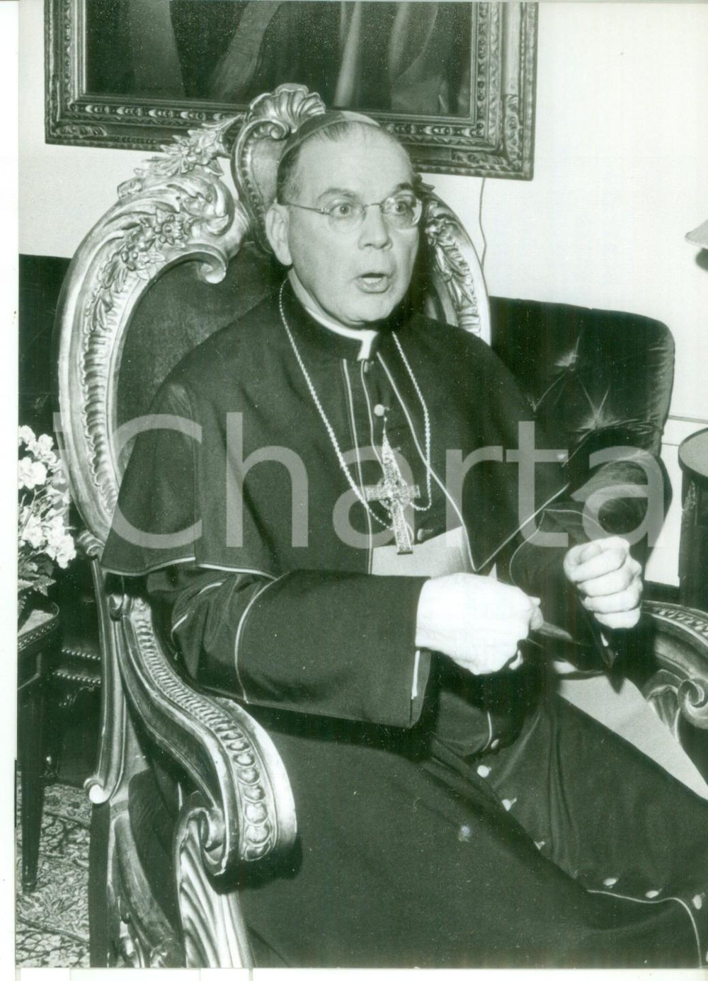 Fotografia d epoca originale 1968 NEW YORK  Ritratto del cardinale Terence James COOKE Foto 13x18 cm 1