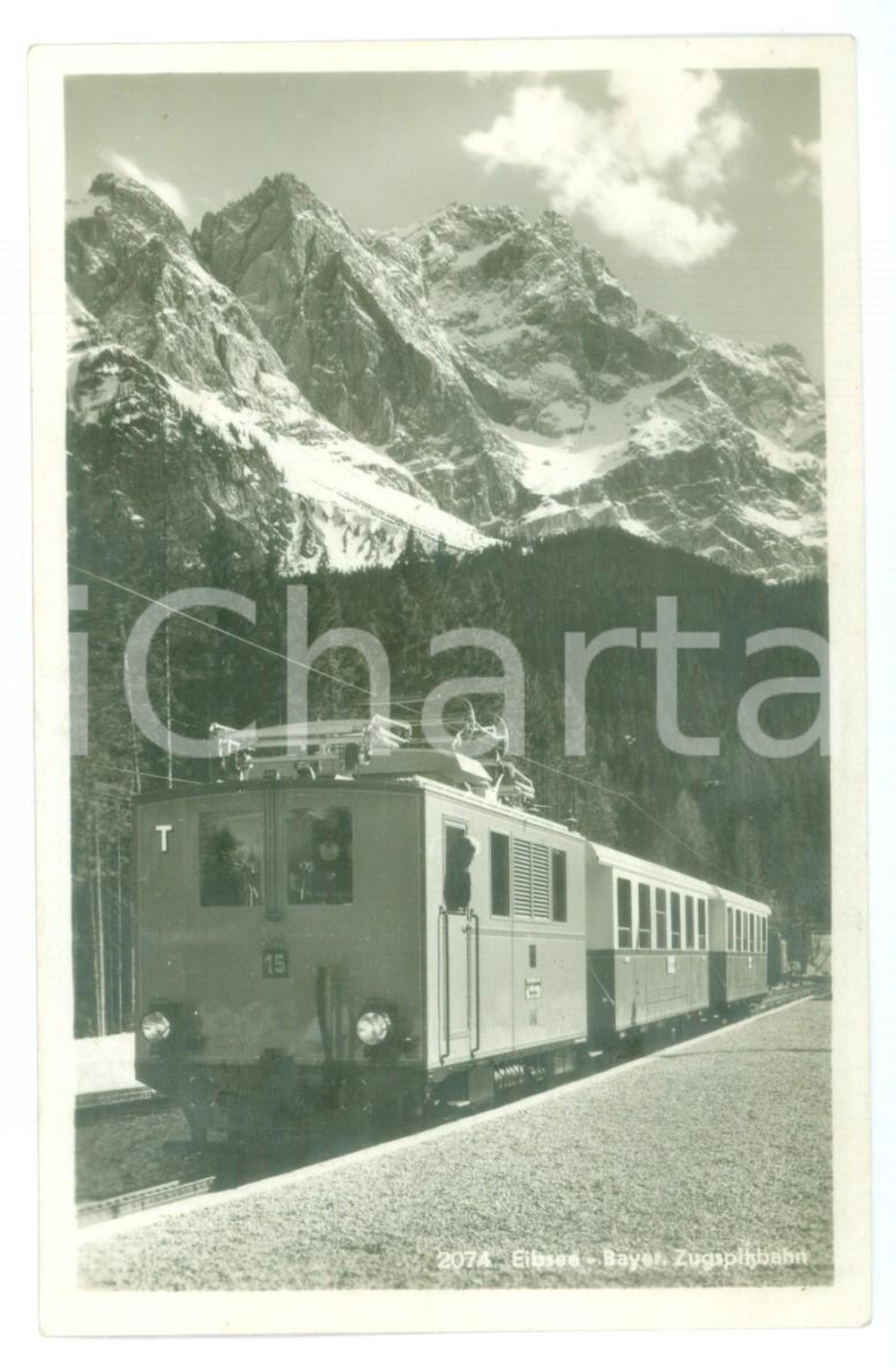 Cartolina originale da collezione 1932 EIBSEE GERMANIA Veduta della ZUGSPITSBAHN   Cartolina VINTAGE 1