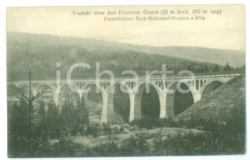 Cartolina originale da collezione 1910 ca Ferrovia BOCKWALLENDORFNEUHAUS Viadotto FINSTEREN GRUND Cartolina 1