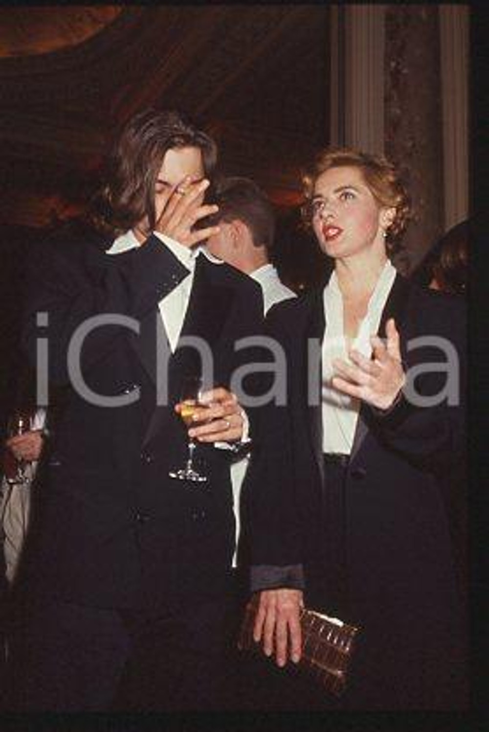 Fotografia d epoca originale Isabella ROSSELLINI Johnny DEPP  CANNES FESTIVAL 1992  35 mm vintage slide 18 1