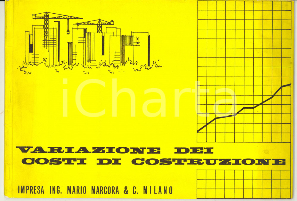 Libro, pubblicazione d epoca 1969 MILANO Impresa Mario MARCORA  Costi di costruzione per edificio signorile 1