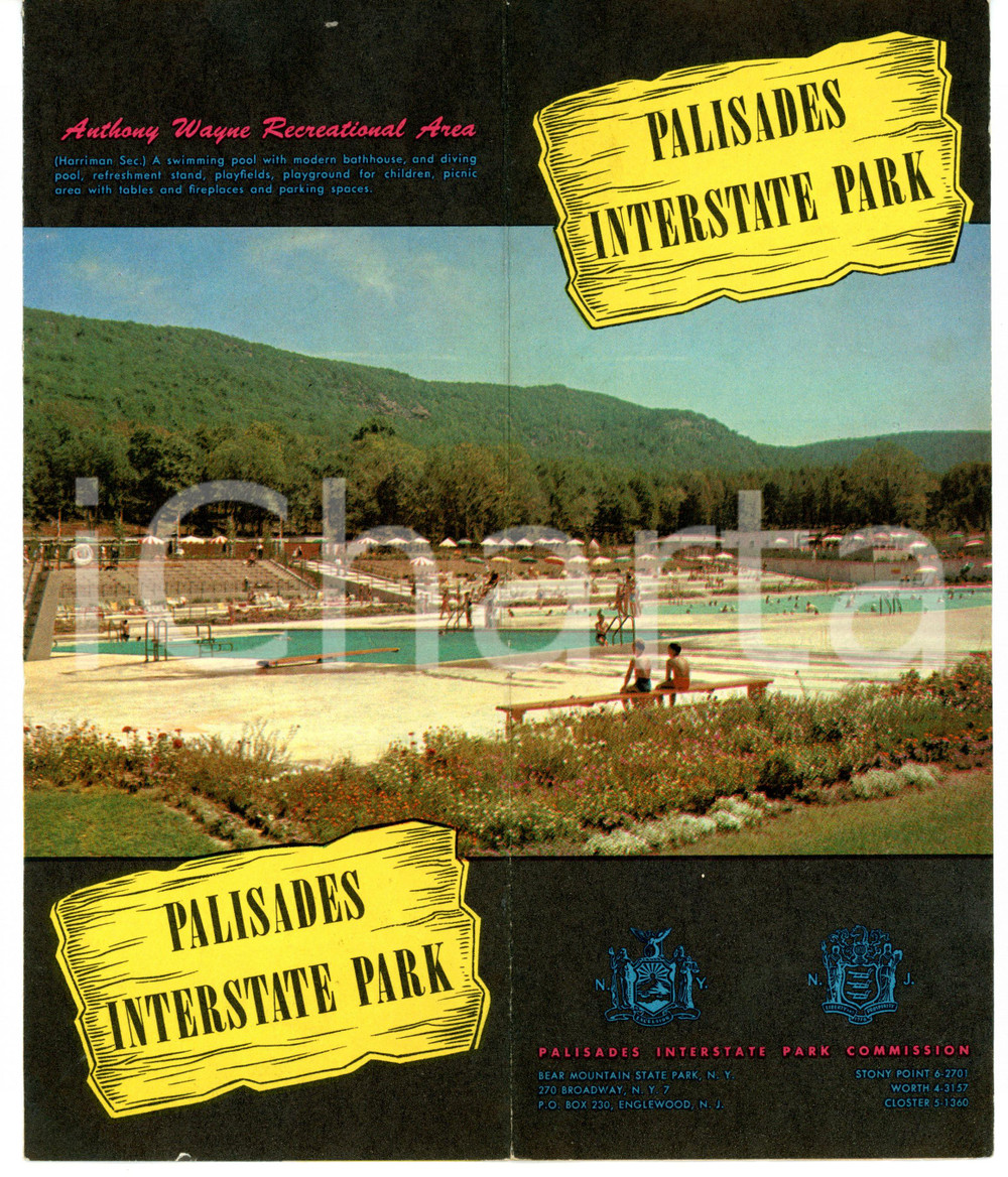 Materiale pubblicitario d’epoca 1965 ca NEW YORK  PALISADES INTERSTATE PARK Activities and facilities 1