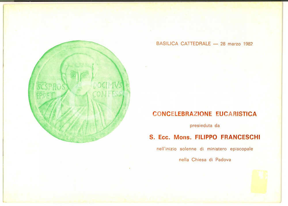 Libro, pubblicazione d epoca 1982 PADOVA Concelebrazione Mons. Filippo FRANCESCHI inizio ministero  Canti 1