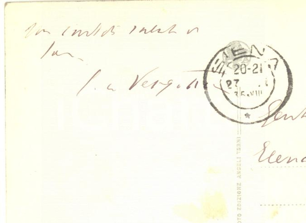 Autografo originale 1935 SIENA Cartolina Giovanni DE VERGOTTINI per saluti  Autografo FP VG 1
