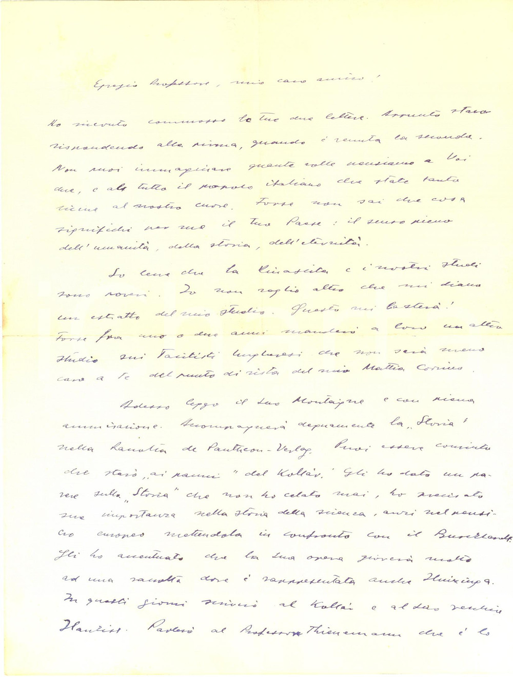 Autografo originale 1940 ca BUDAPEST Tiberio KARDOS e l amore per l Italia  Autografo 1