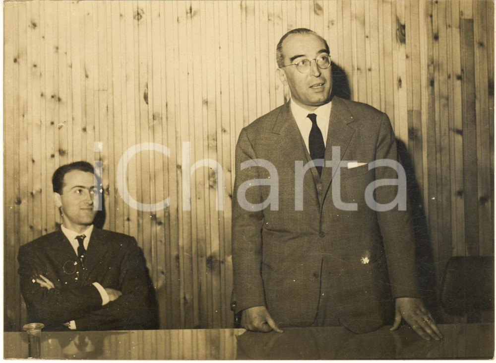 Fotografia d epoca originale 1965 ca PADOVA Discorso di Luigi GUI con Paolo SCANDALETTI  Foto 18x13 cm 1