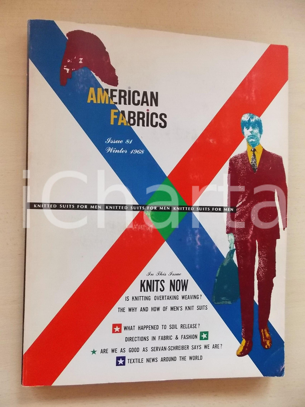 Winter 1968 AMERICAN FABRICS Knitted suits - Catalogue with textile samples RARE