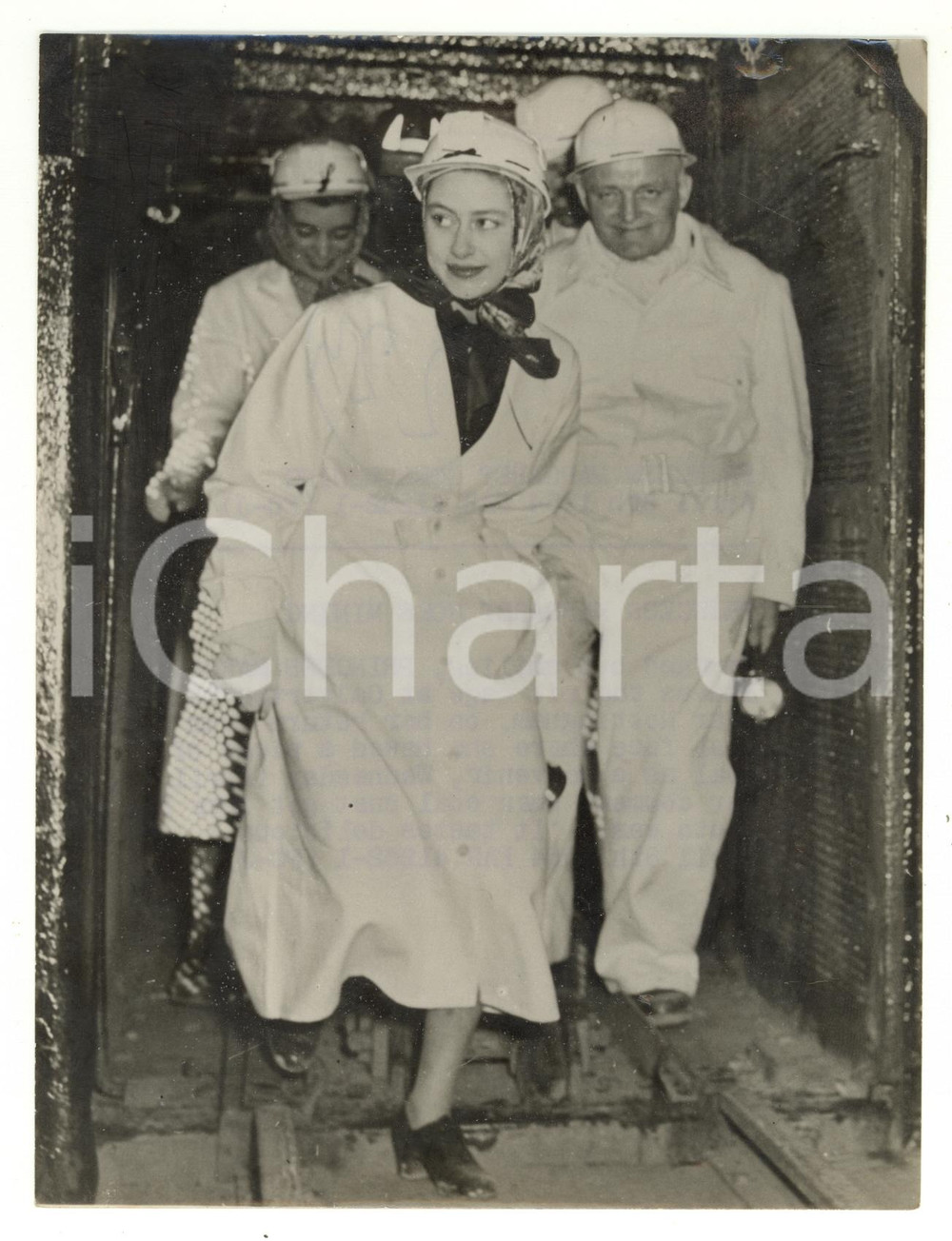 1954 NOTTINGHAM Calverton colliery - Princess MARGARET going out from the mine