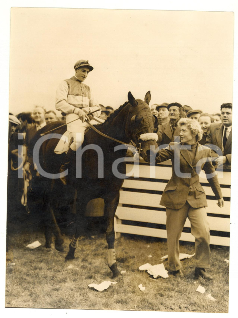 1956 LINCOLN HANDICAP - THREE STAR ridden by Derek MORRIS after the victory