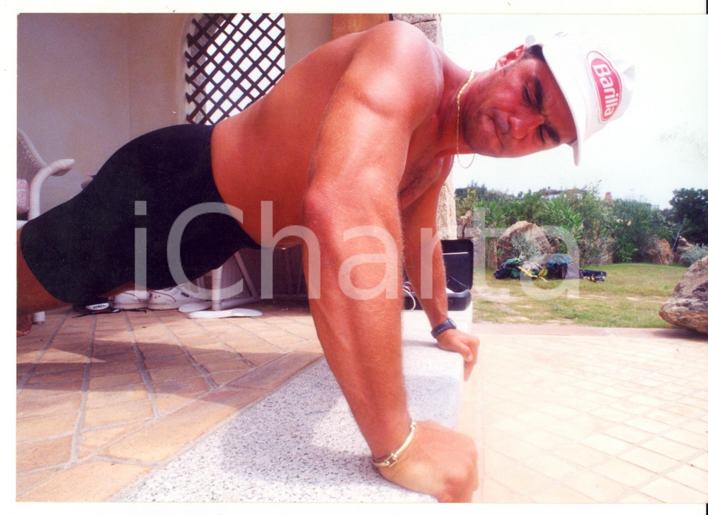 2000 ca Sciatore Alberto TOMBA durante serie di piegamenti *Foto 21x15
