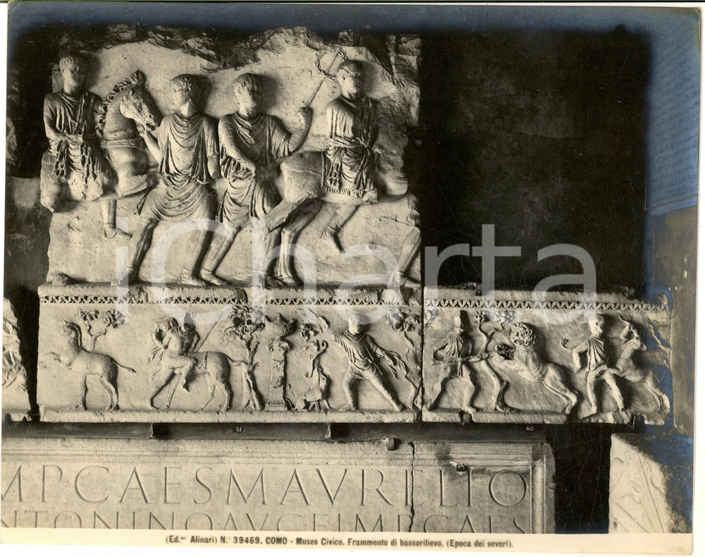 1935 ca COMO Museo Civico - Frammento di bassorilievo *Foto ALINARI 24x19