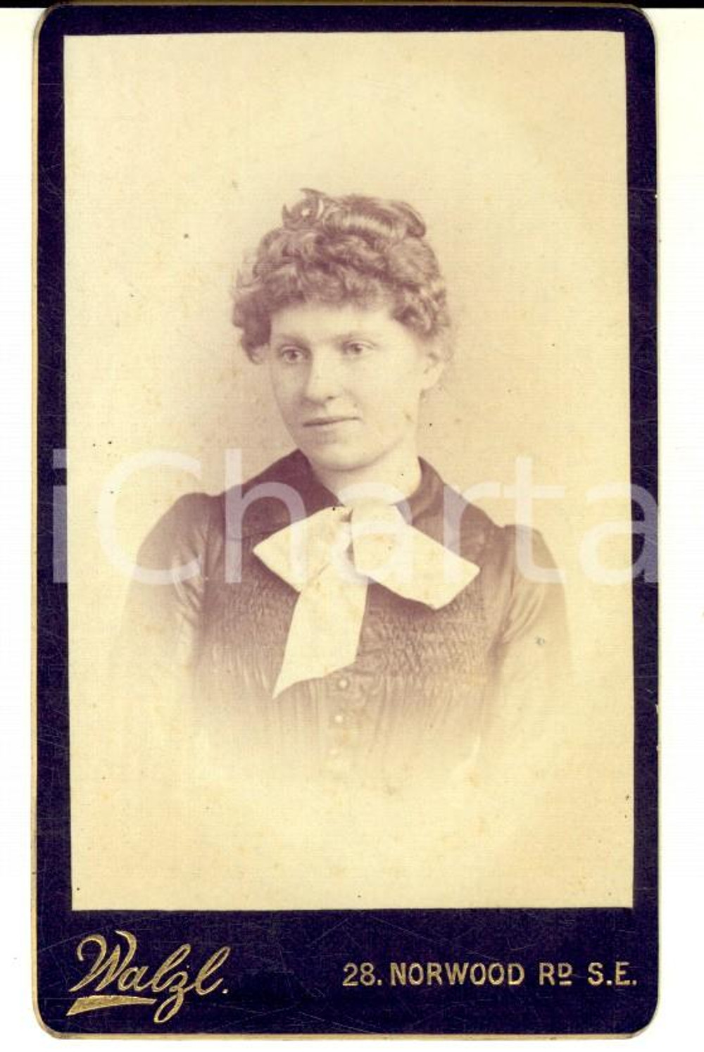 1880 ca LONDON Portrait of Beatrice PARKES *Photo WALZL CDV Fotografia d'epoca, su cartoncino rigido.  CONDIZIONI: G  E' severamente vietata la riproduzione. Tutti i diritti sono riservati.     originale e autentica 1