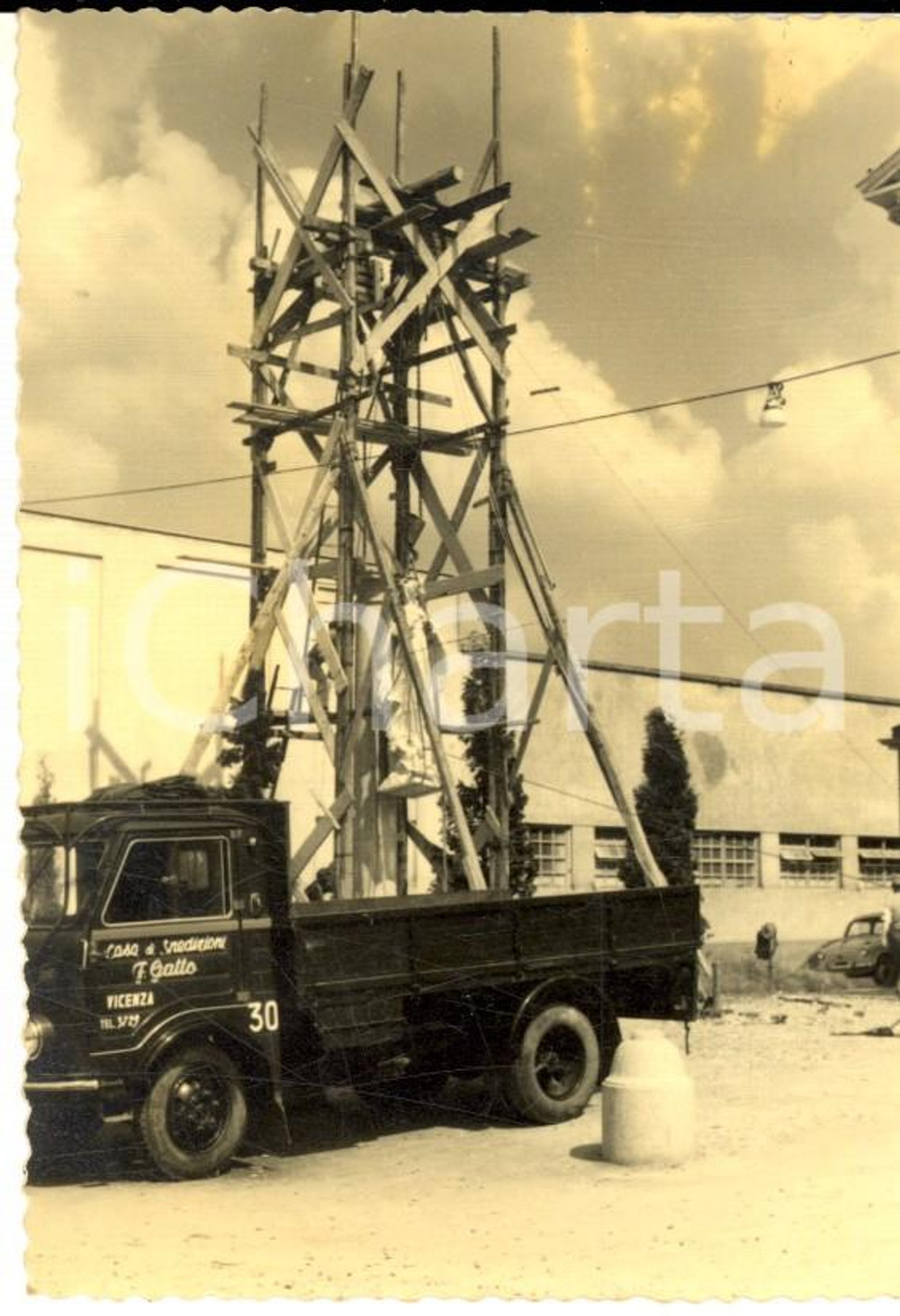 1953 BORGOLOMBARDO Chiesa Santi Pietro e Paolo - Trasporto statua *Foto 7x10 cm