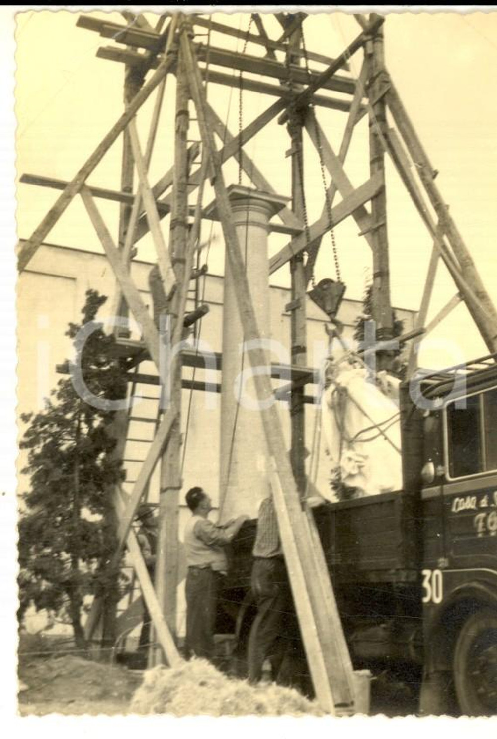 1953 BORGOLOMBARDO Chiesa Santi Pietro e Paolo - Trasporto statua *Foto 7x10