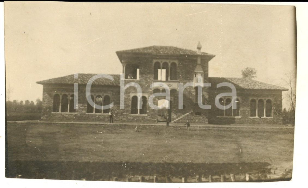 1930 ca BORGOLOMBARDO Veduta di villa VOLONTE' in costruzione  - Foto 14x8