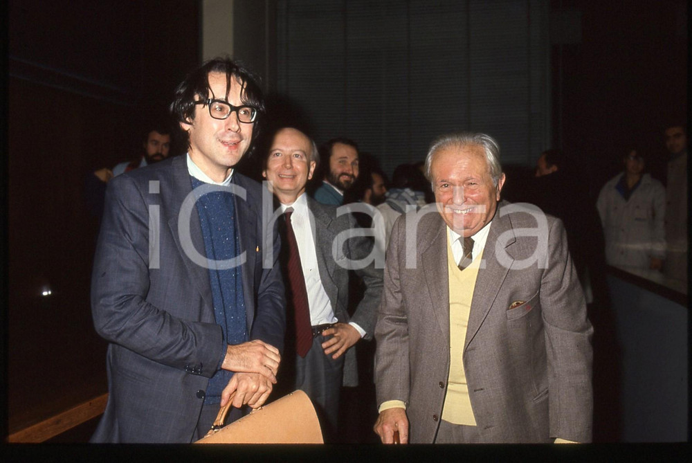 35mm vintage slide* 1985 ca MILANO Giulio GIORELLO Ludovico GEYMONAT Ritratto 7