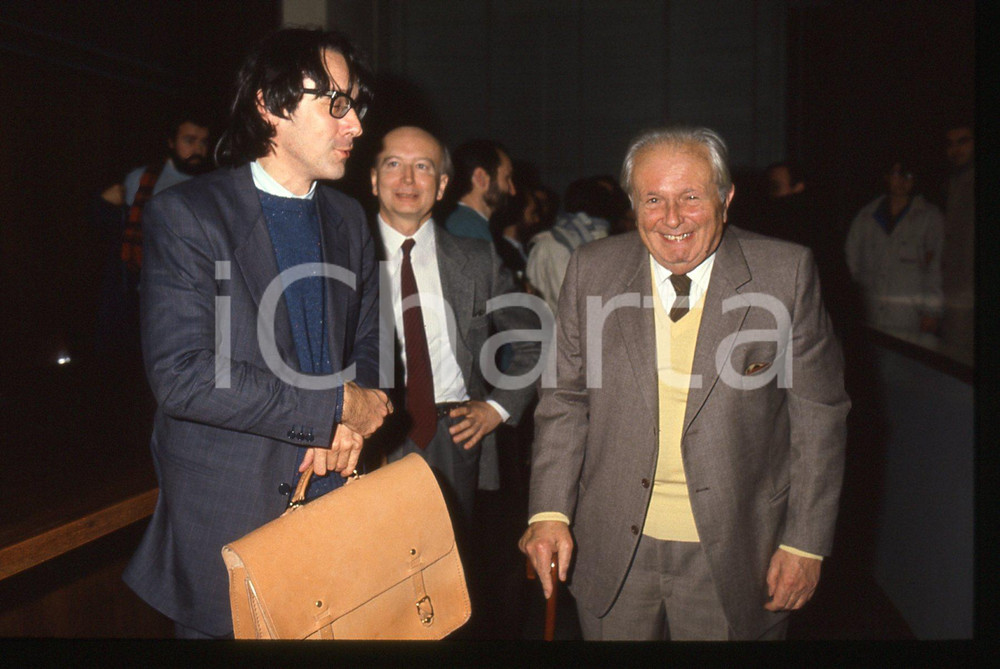 35mm vintage slide* 1985 ca MILANO Giulio GIORELLO Ludovico GEYMONAT Ritratto 8