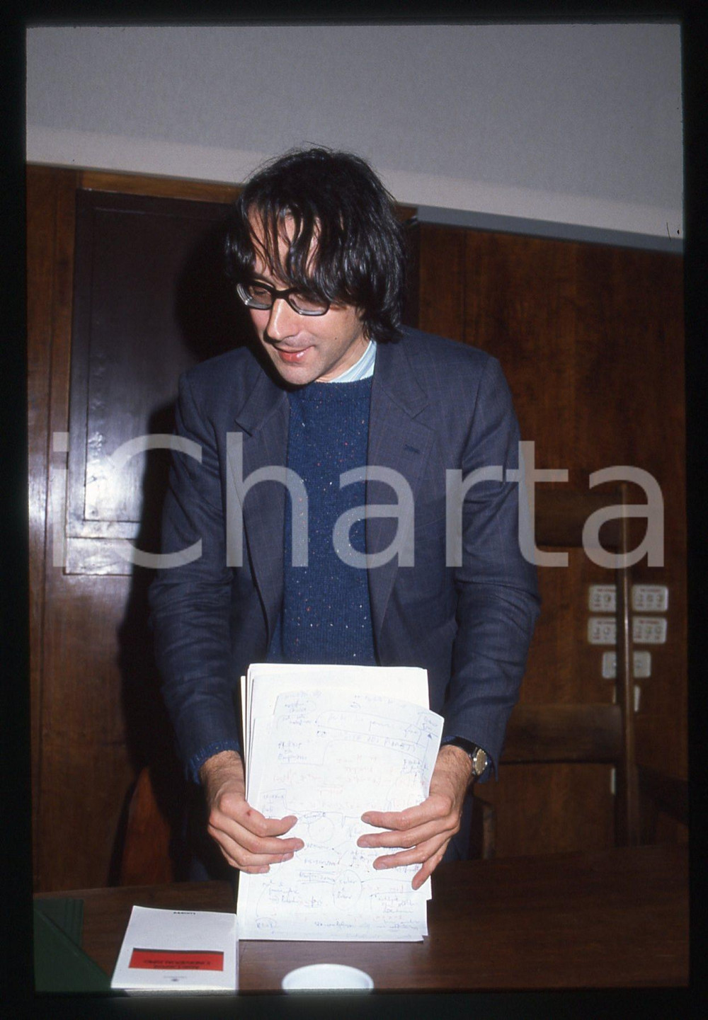35mm vintage slide* 1985 ca MILANO Giulio GIORELLO Ritratto del filosofo (11)