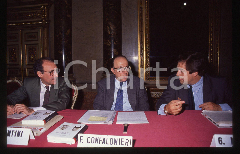 35mm vintage slide* 1990 MILANO (?) Giovanni VALENTINI Fedele CONFALONIERI (1)