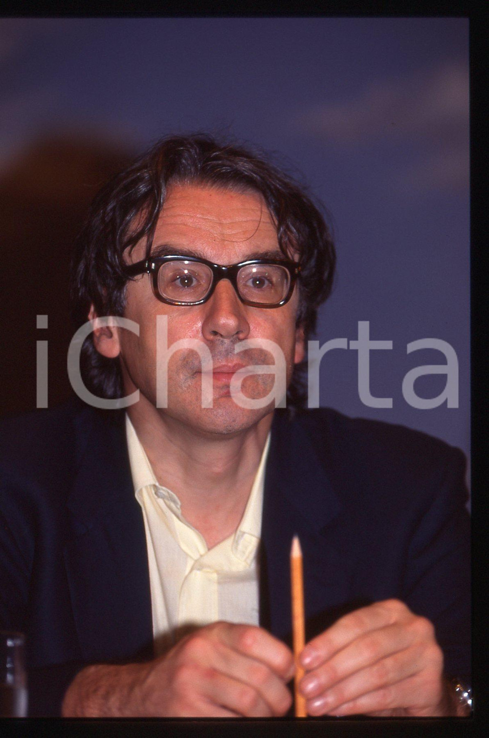 35mm vintage slide* 1985 ca ITALIA Giulio GIORELLO durante una conferenza (11)