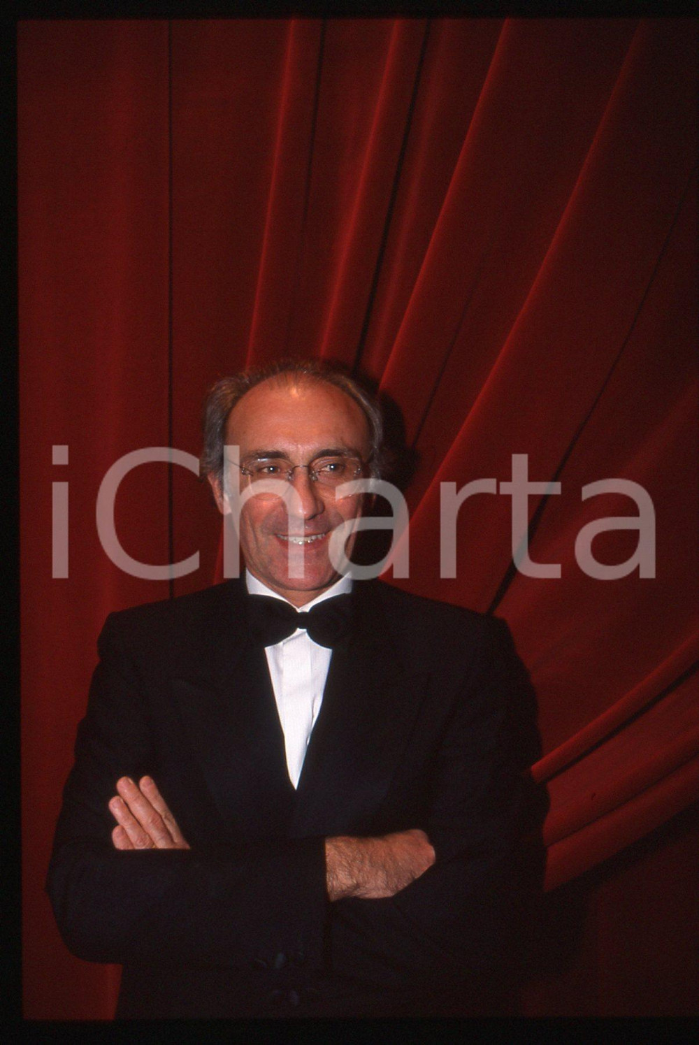 35mm vintage slide* 1995 ca ITALIA Giovanni VALENTINI ritratto a un evento (1)