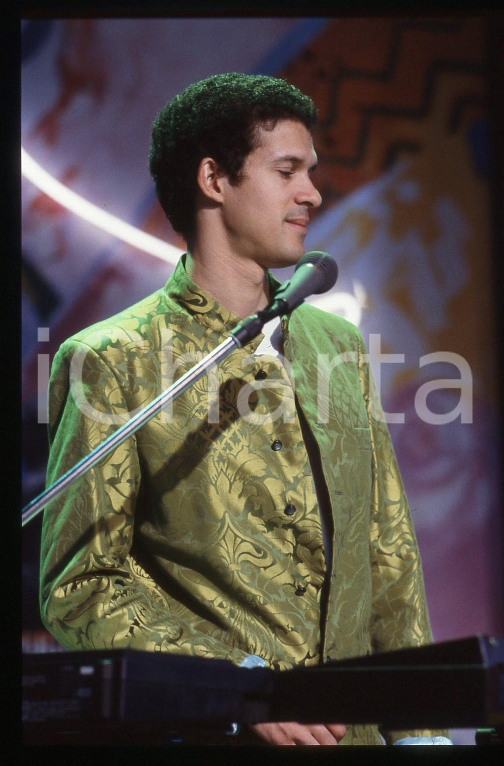 35mm vintage slide* 1988 RAIUNO DISCORING Mike LINDUP Tastierista dei LEVEL 42 1