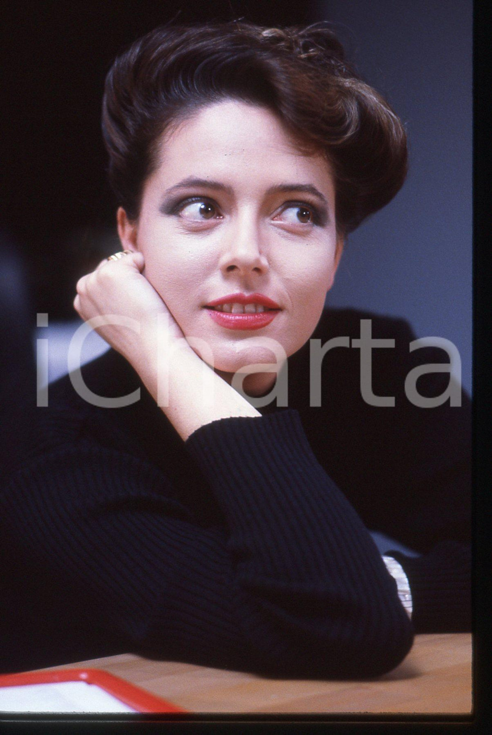 35mm vintage slide* 1985 ca RAIUNO Laura LATTUADA nel programma ITALIA SERA 8
