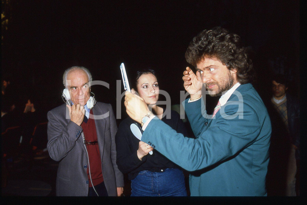 35mm vintage slide* 1984 "Te lo do io il Brasile" Beppe GRILLO backstage (2)