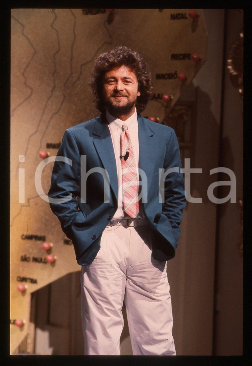 35mm vintage slide* 1984 "TE LO DO IO IL BRASILE" Beppe GRILLO in scena (6)