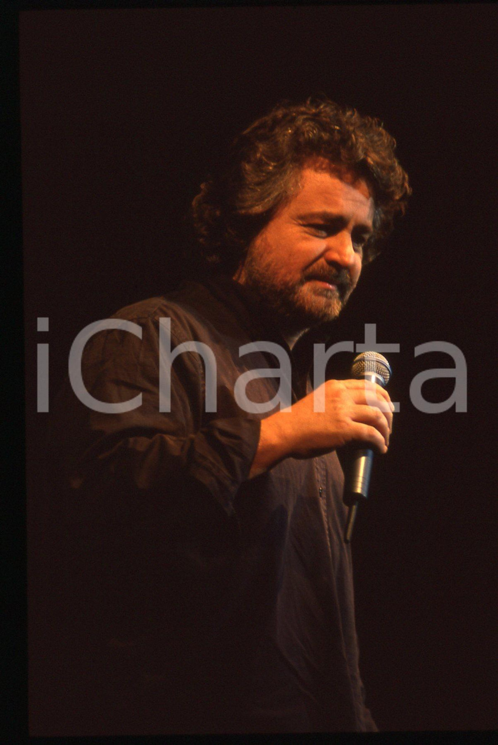 35mm vintage slide* 1995 ca SATIRA Beppe GRILLO in scena a teatro (2)