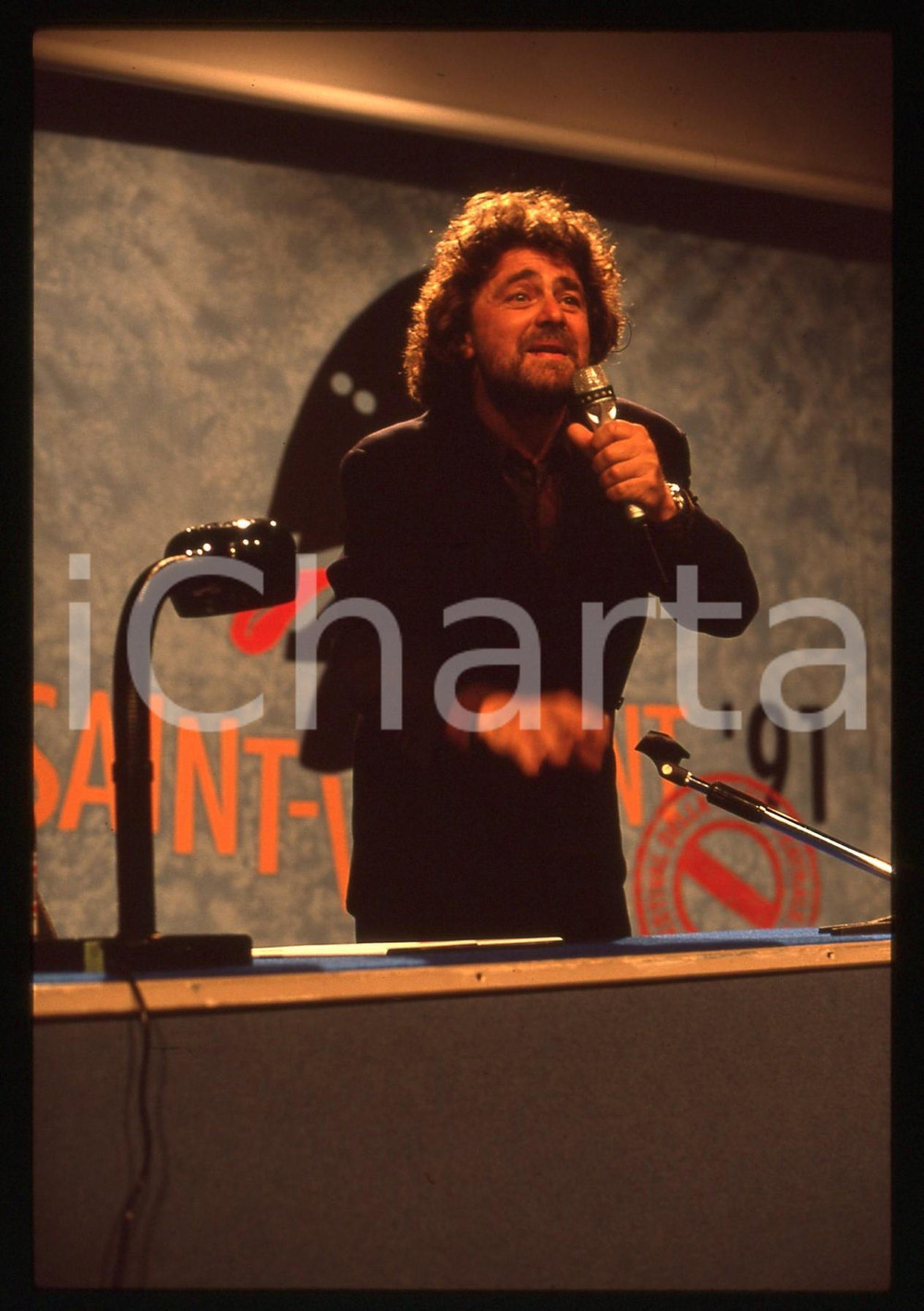 35mm vintage slide* 1991 SAINT-VINCENT Beppe GRILLO Festival della Satira (27)