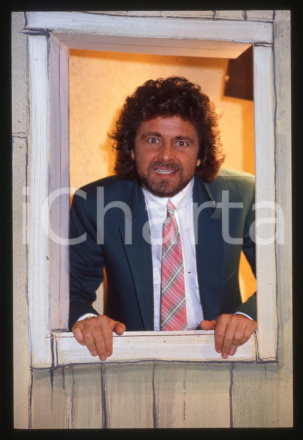 35mm vintage slide* 1984 "TE LO DO IO IL BRASILE" Beppe GRILLO ritratto (4)