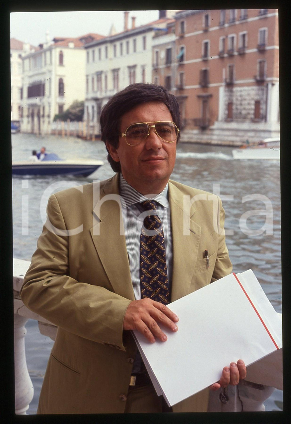35mm vintage slide* 1991 VENEZIA Renato MINORE ritratto dello scrittore (2)