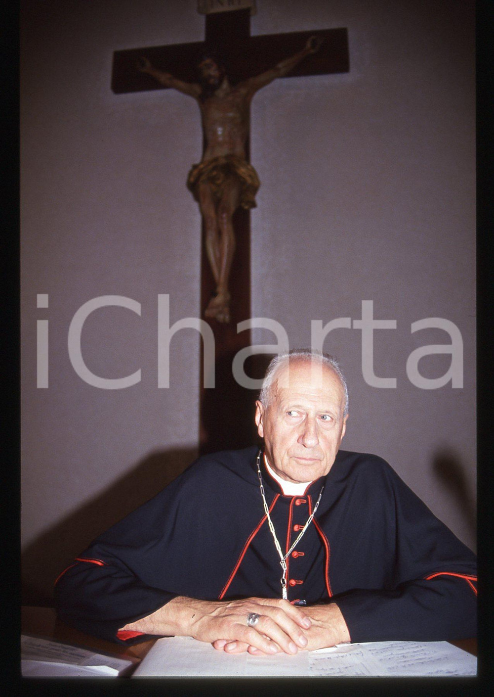 35mm vintage slide* 1990 ca VATICANO Roger ETCHEGARAY ritratto del cardinale (1)