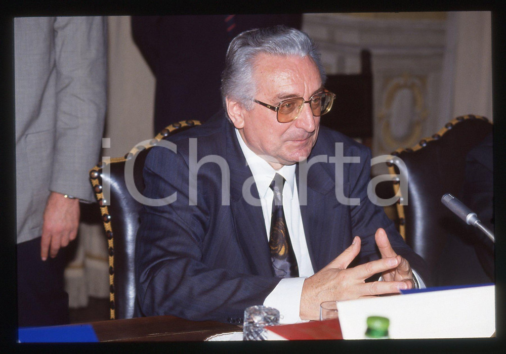 35mm vintage slide* 1991 ROMA Franjo TUDMAN in visita a Palazzo Chigi (2)