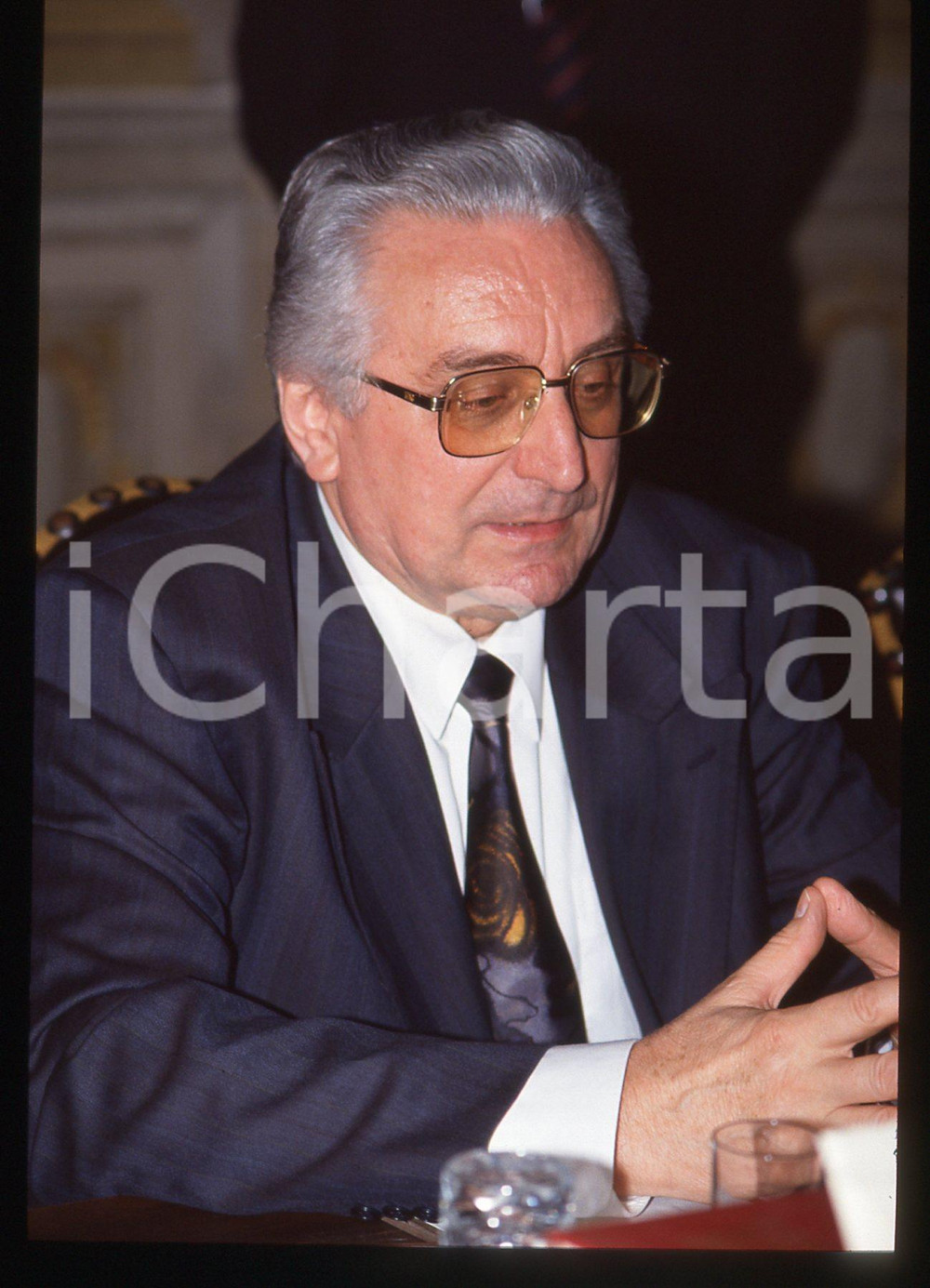 35mm vintage slide* 1991 ROMA Franjo TUDMAN in visita a Palazzo Chigi (3)
