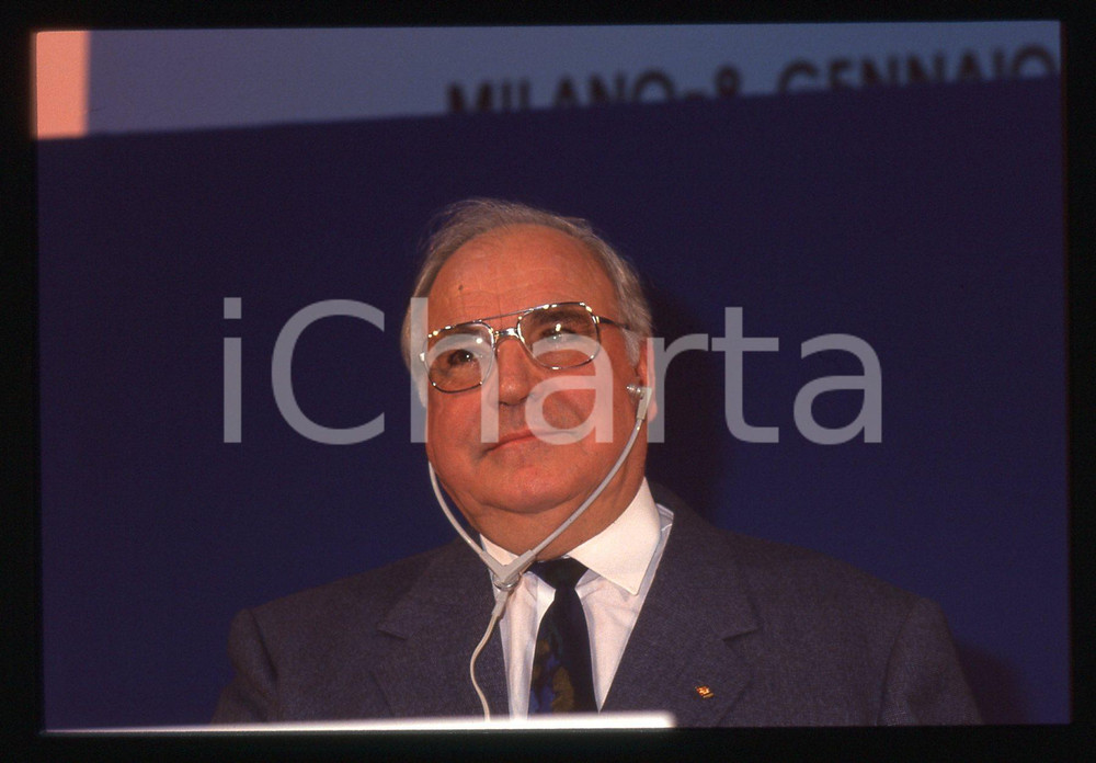 35mm vintage slide* 1993 MILANO Helmut KOHL durante un evento DC POLITICA (21)