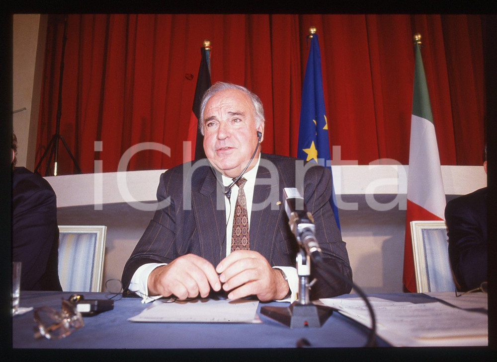 35mm vintage slide* 1992 FIRENZE Helmut KOHL ritratto cancelliere tedesco CDU 1